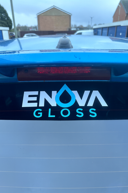 EnovaGloss Medium White & Blue Sticker