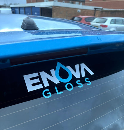 EnovaGloss Medium White & Blue Sticker